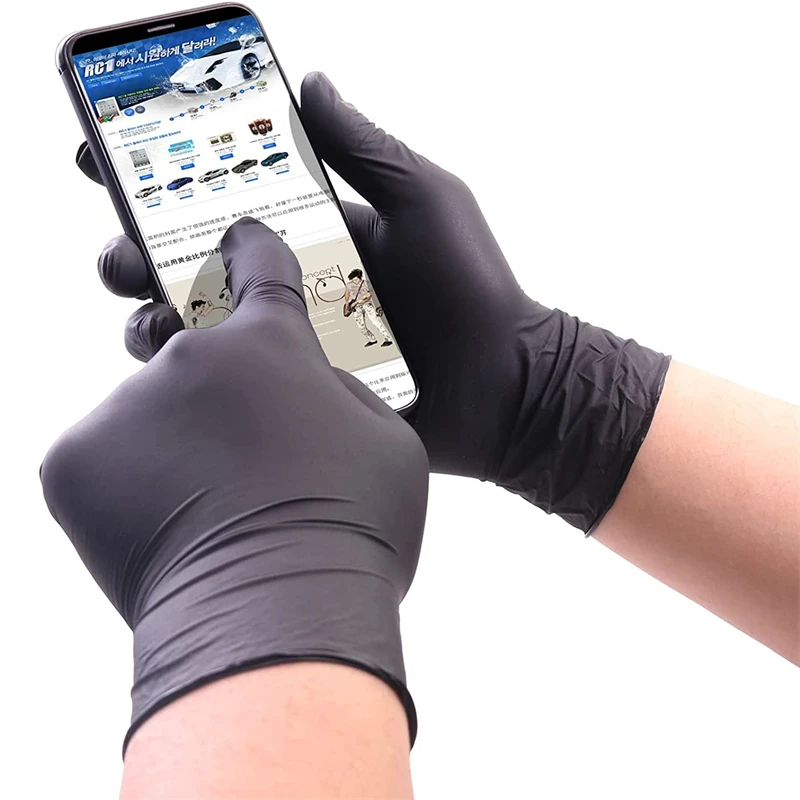 Nitrile Synethtic Gloves 2Pcs Food Grade Waterproof Allergy Free Disposable Work Safety Gloves Household Mechanic Kitchen