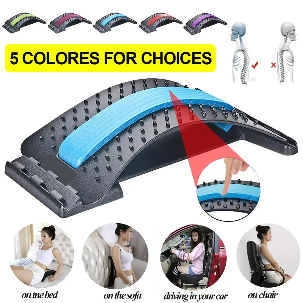 

Back Massager Stretcher Fitness Massage Equipment Stretch Relax Stretcher Lumbar Support Spine Pain Relief Chiropractic