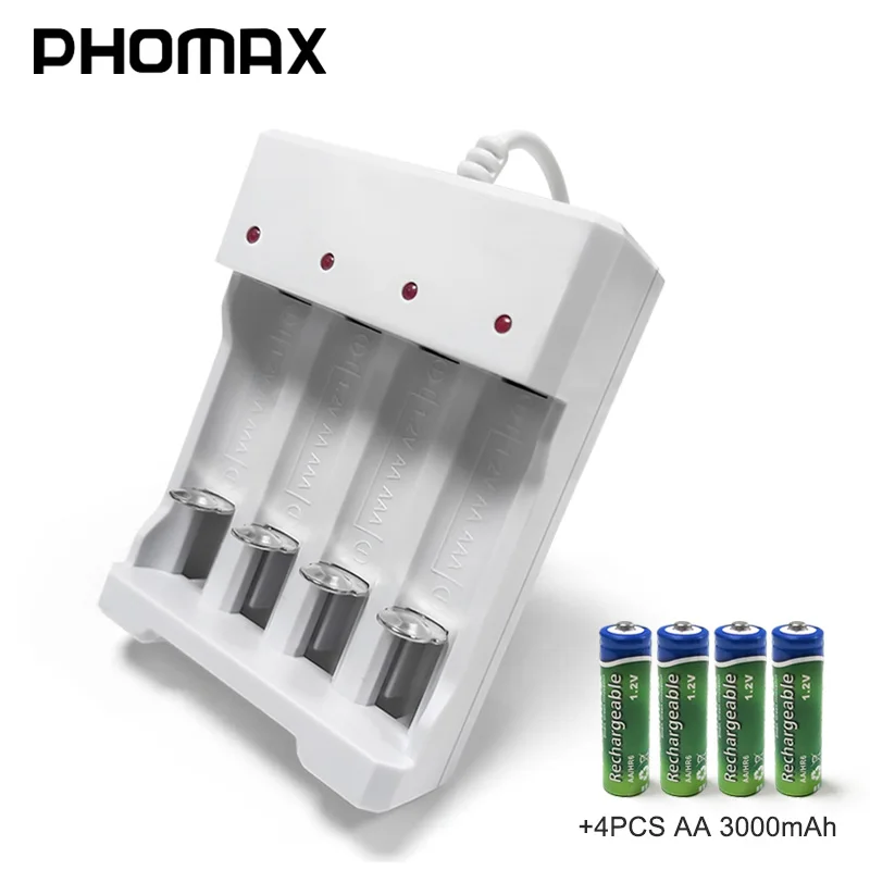 Зарядное устройство PHOMAX 4 слота 1 2 в AA AAA шт.|Перезаряжаемые батареи| |