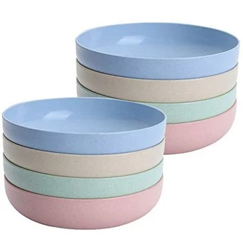 

Wheat Straw Kids Plates, Lightweight and Unbreakable Small Dishes