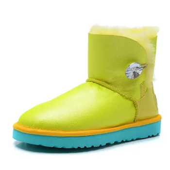 

JAYX New Arrival Shoes Women Snow Boots Real Wool Winter Warm Boots Genuine Sheepskin Leather Natural Fur Non-Slip Women Boots