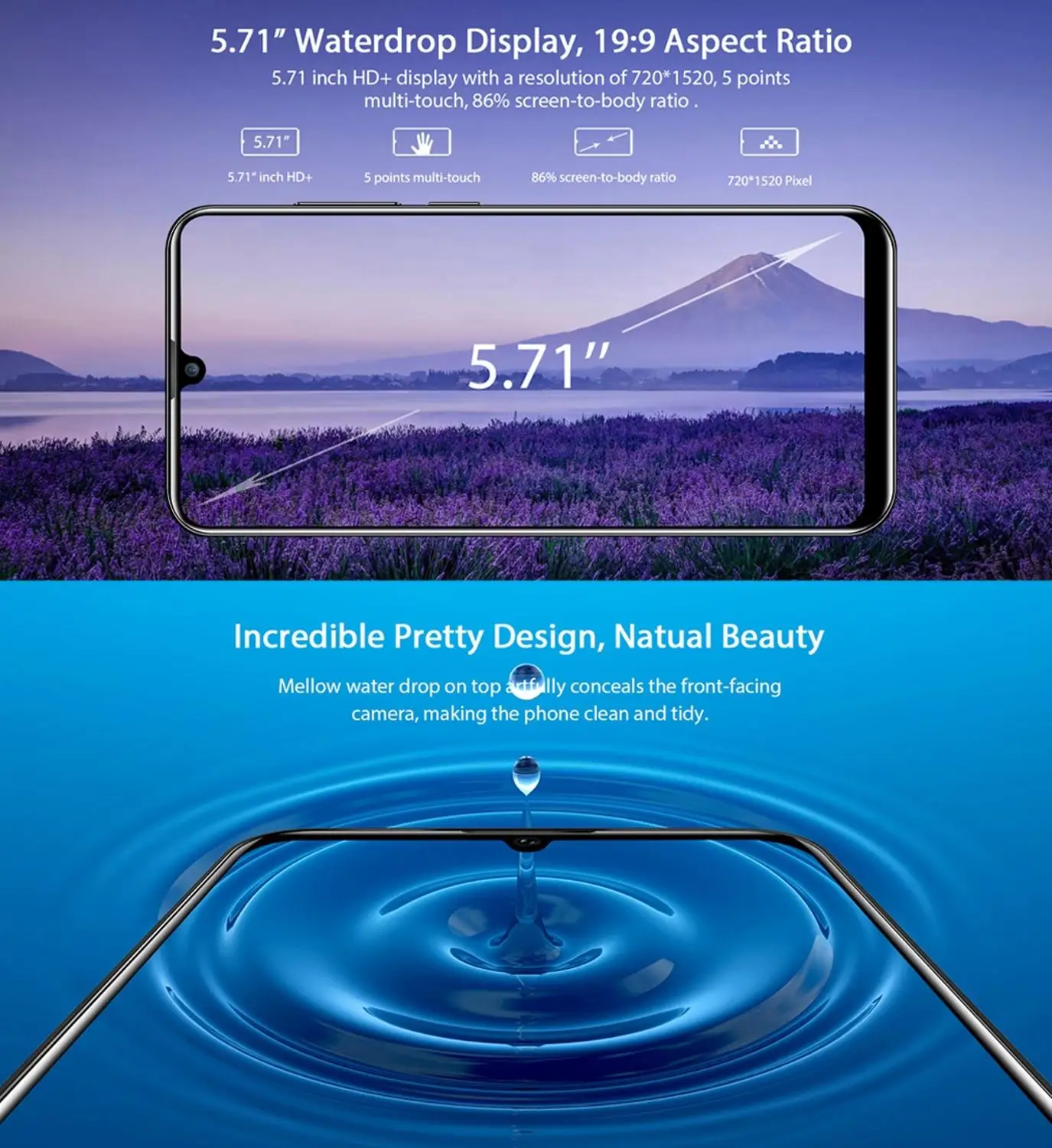 Oukitel C16 Android 9 0 пирог смартфон Лицо ID 5 71 &quot19:9 Капля воды экран 2 Гб ram 16 rom MT6580P