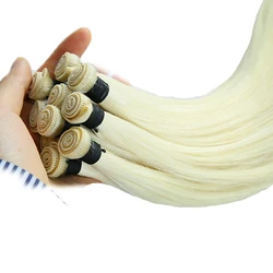 Invisible Hand Sewn Weft Hair European Double Drawn Virgin Hand Tied Weft Hair Extension