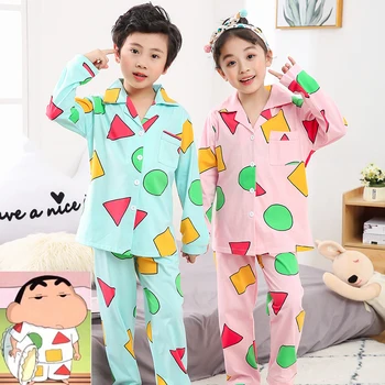 

Children's New Celebrity Inspired Pajamas Girls Long-Sleeved Cotton Spring and Autumn Nohara Xinzhizhu Boys and Teenagers