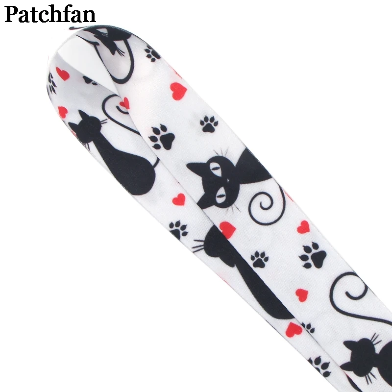 Patchfan мультфильм кошка ремешки шеи ремень id бейдж телефон Держатели ожерелье Ключи шеи ремни нагрудные опознавательные Значки для идентификации владельцев ленточки A2282