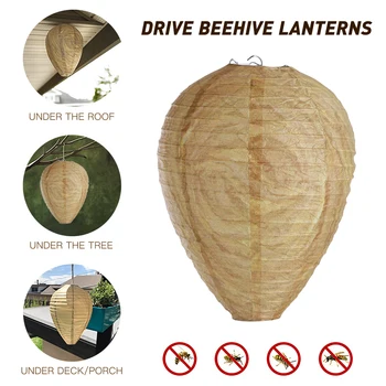 

Uonlytech 2pcs Drive Beehive Lantern Wasp Deterrent Fake Wasp Nest Simulated Honeycomb Light Hanging Wasp Deterrent For Yard