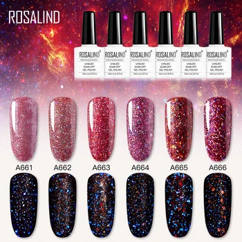 

ROSALIND Gel Nail Polish 10ml Luminous Diamond Red Gel Polish For Nail Art Designed Soak Off Semi Base White UV Lamp Gel Lacquer