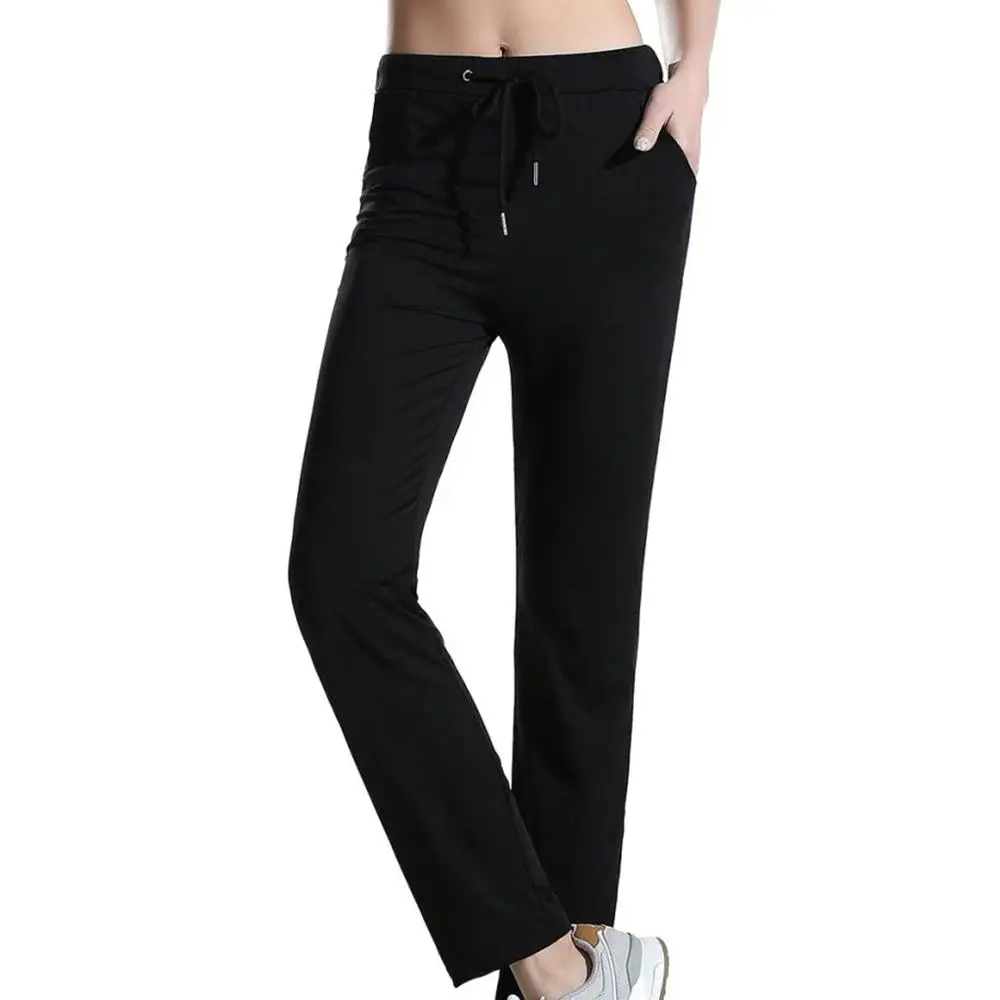 Women Solid High Waist Fitness Yoga Pants Drawstring Sweatpants High Elastic Straight Pants Gym Sport Workout Jogger Leggings