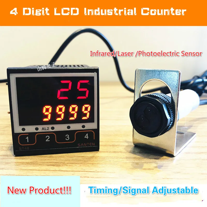 US $20.84 4 Digit Intelligent Industrial Counter Electronic Digital Display Running Water