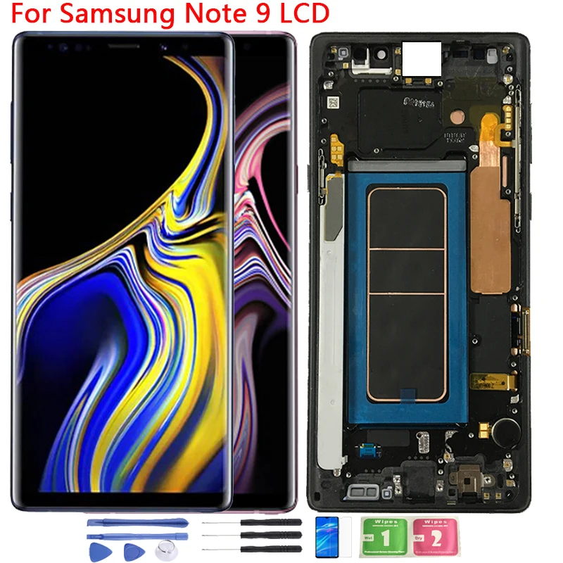 Оригинальный SUPER AMOLED ЖК дисплей N960 для Samsung Note 9 N960F N960DS сенсорный экран с рамкой в
