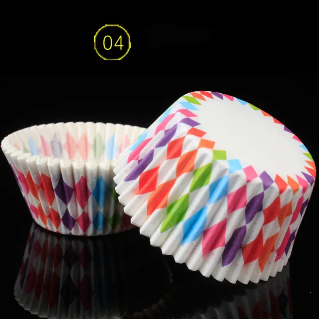 100PCS Color Rainbow Paper Cup Cup PVC Anti-oil Chocolate Muffin Baking Paper Tea Party Cake Mold Decorative Kitchen Accessories
