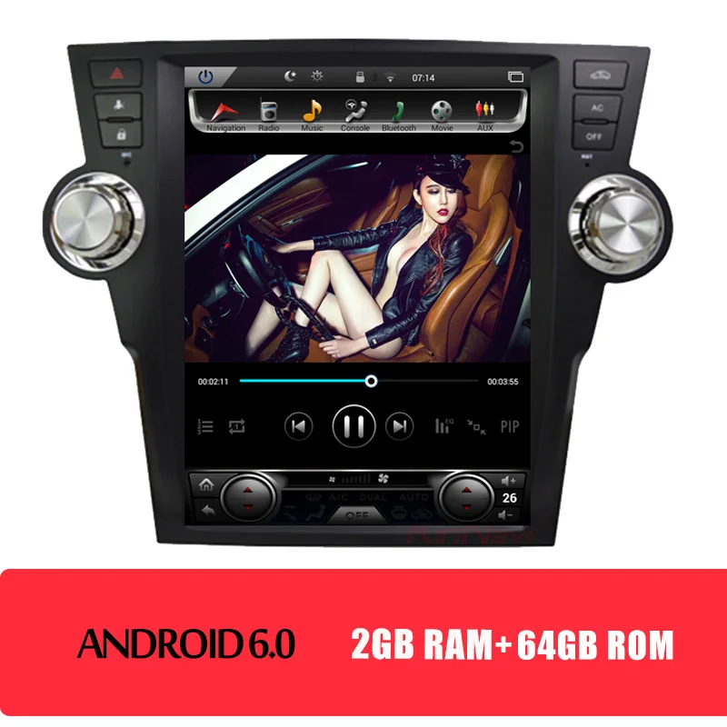 KiriNavi 12," 1 Din Android 8,1 Автомобильная магнитола для Toyota Highlander автомобильный Dvd мультимедийный плеер Android Gps навигация 2009-2013 wifi - Цвет: Android Car Radio