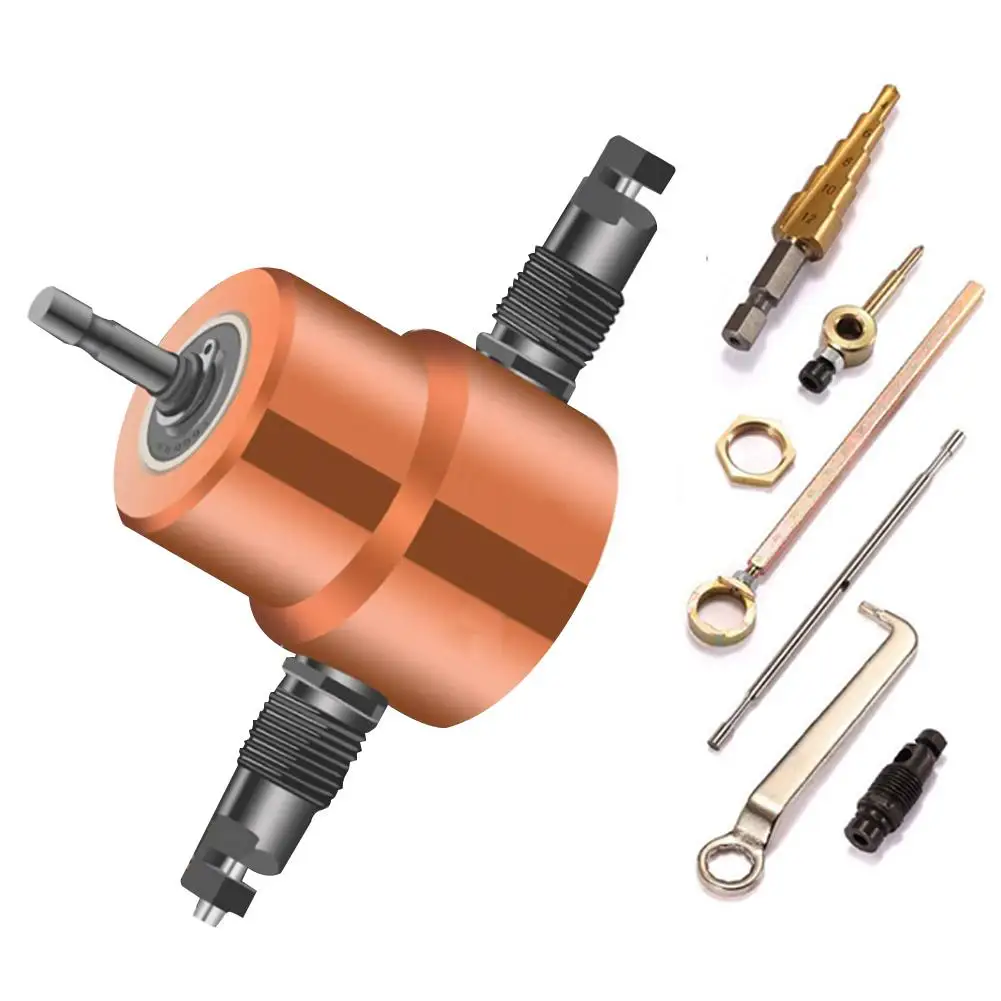 

360 Degree Double Head Sheet Nibbler Saw Cutter Tool Drill Attachment Free Cutting Tool Nibbler Sheet Metal Cutting