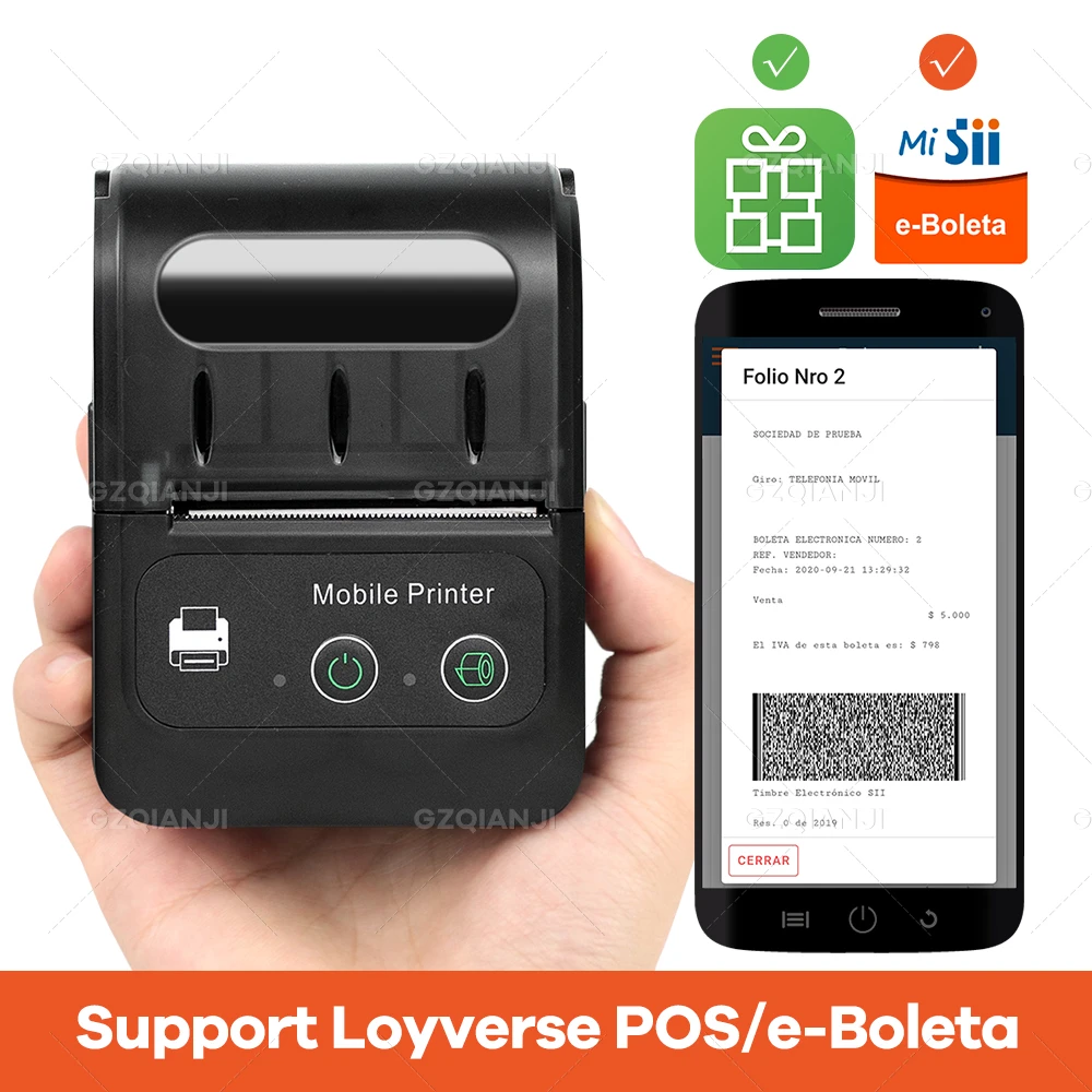 Goojprt Pt210 58mm Thermal Receipt Printer Usb & Bluetooth Interface  Wireless Connect Android Phone Free App Mini Printer - Printers - AliExpress