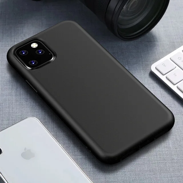 Luxury Matte Phone Case For iPhone 11 Pro XR X XS Max Soft Silicone Cover For iPhone 11Pro Max Multi-color For iPhone Case - Цвет: Черный