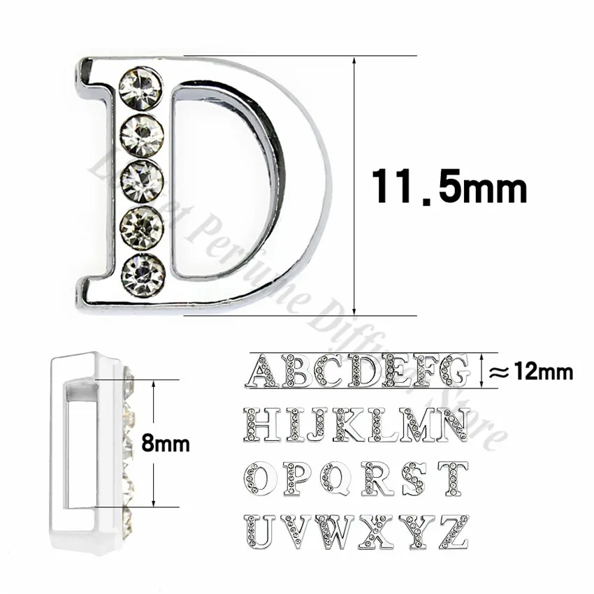8mm-铬色半钻白钻-字母穿戴-尺寸整体图