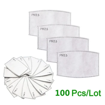 

Face Mask PM2.5 Filter Paper Anti Haze Mouth Mask Gasket Anti Dust Mask Activated Carbon Filter Paper Insert for Health Care