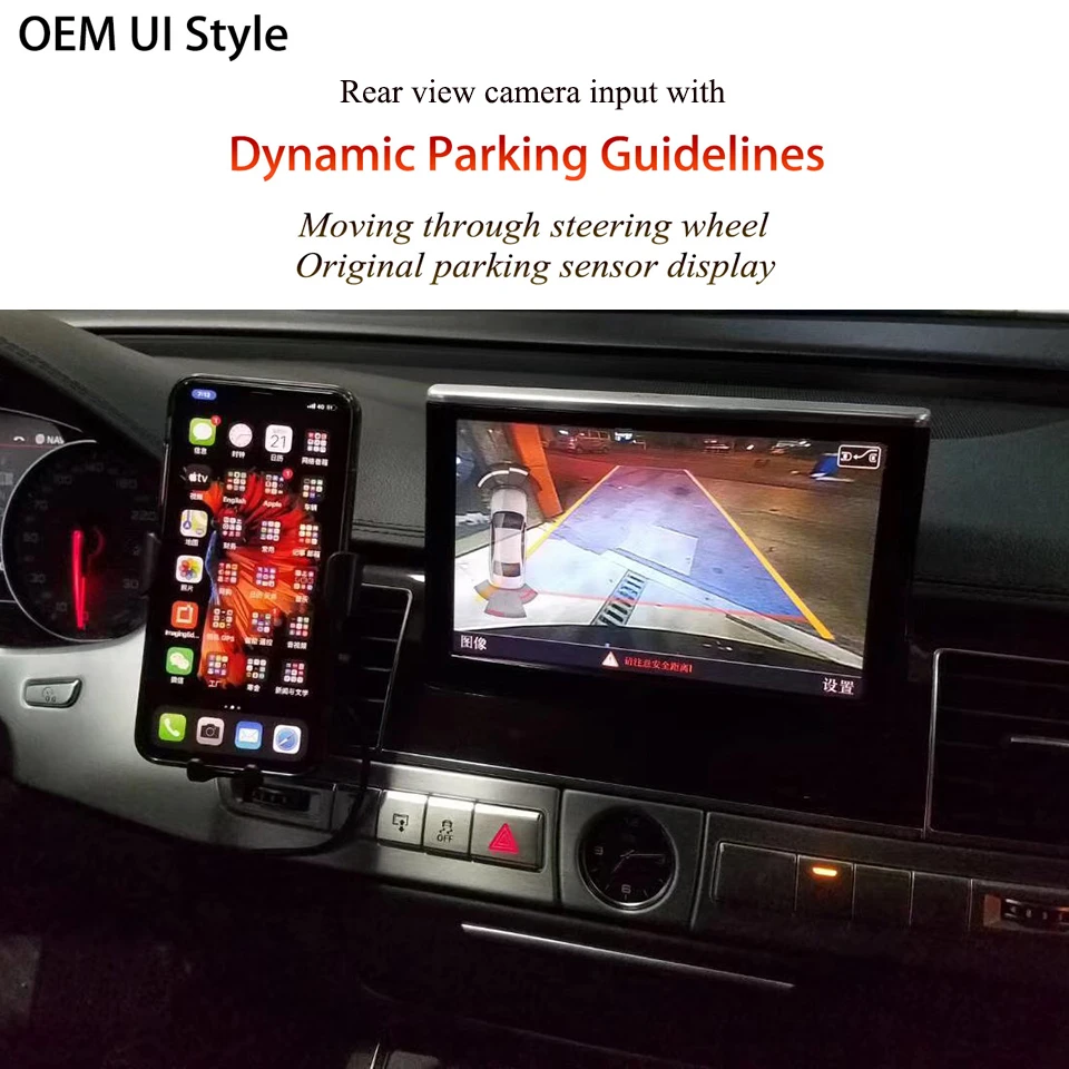 Беспроводной интерфейс CarPlay Reverse Camera Retrofit Kit Поддержка Google Map/Waze/Music/Call/Message для Audi A4