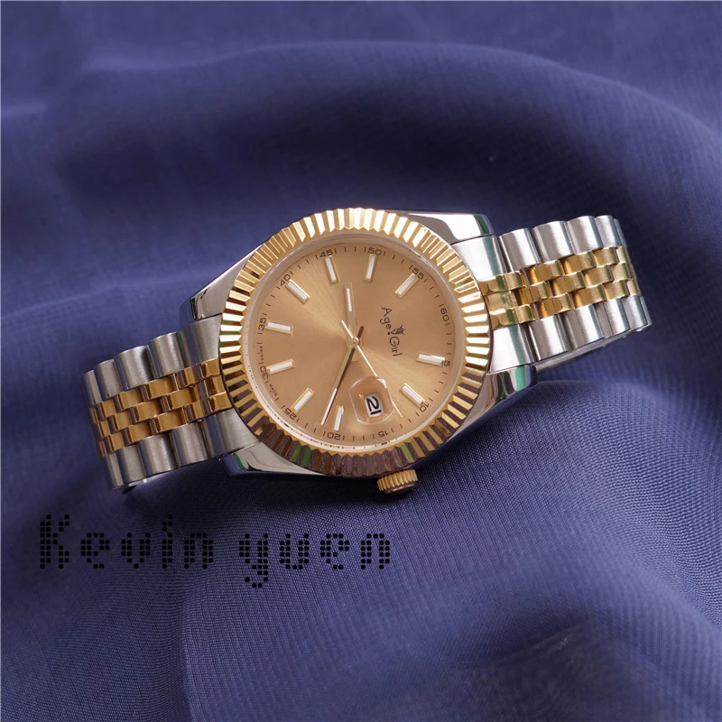7 Топ 41 мм Datejust сталь синие часы Мужские механические Автоматические часы люксовый бренд Бизнес Мода President Desinger часы - Цвет: 7