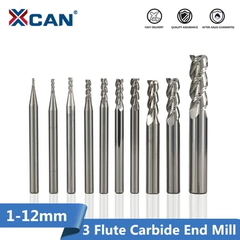 

XCAN 1pcs 3 Flute Tungsten Steel Milling Cutter CNC Router Bits for Aluminum Cutting CNC Engraving Machine End Mills