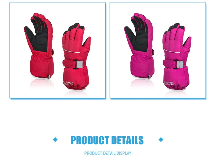 Лыжные перчатки для детей младшего возраста зимние теплые водонепроницаемые перчатки для сноуборда регулируемые длинные наручные противоскользящие детские перчатки для велоспорта и катания на лыжах