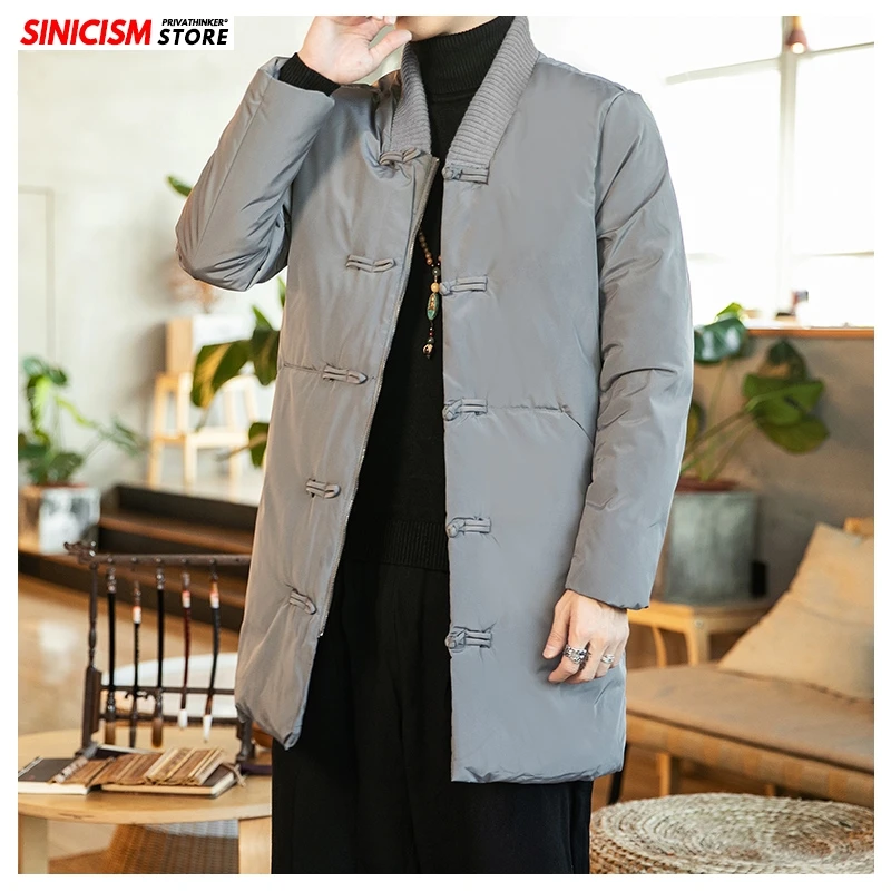 

Sinicism Store Male Warming Windbreak Jacket Men Chinese Style Streetwear Tops 2020 Autumn Hooded Thicken Leghten Coat