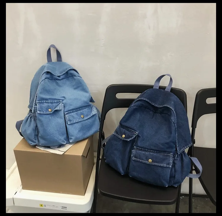 New  Women Denim Backpack Female Personality Travel College Style Casual School Bag stylish evening bags