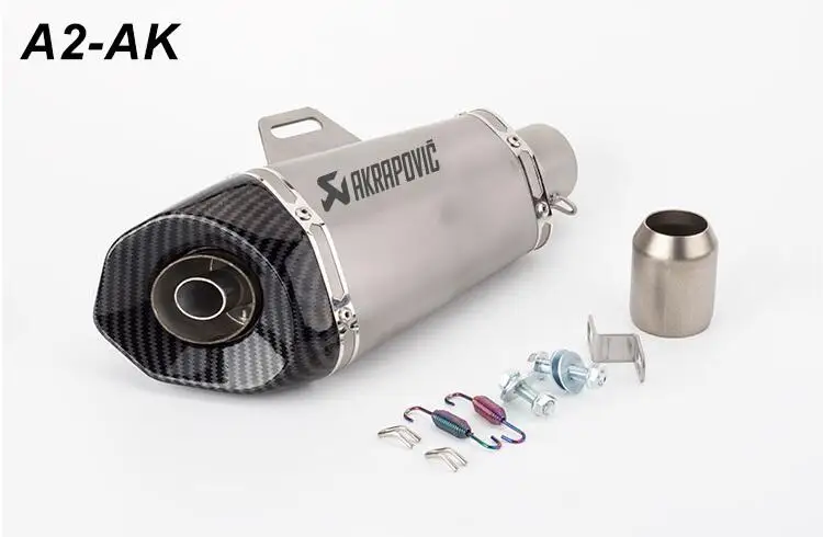 51 Мотоцикл выхлопная труба akrapovic большой шестиугольник Скорпион выхлопная для Z900 CBR1000 Z250 GSXR250 RC390 TRK502 - Цвет: A2-AK