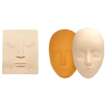 

5D Facial Training Head Silicone Practice Permanent Makeup Lip Eyebrow Skin Mannequin Doll Face Head & 3D Face Practice Skin Des
