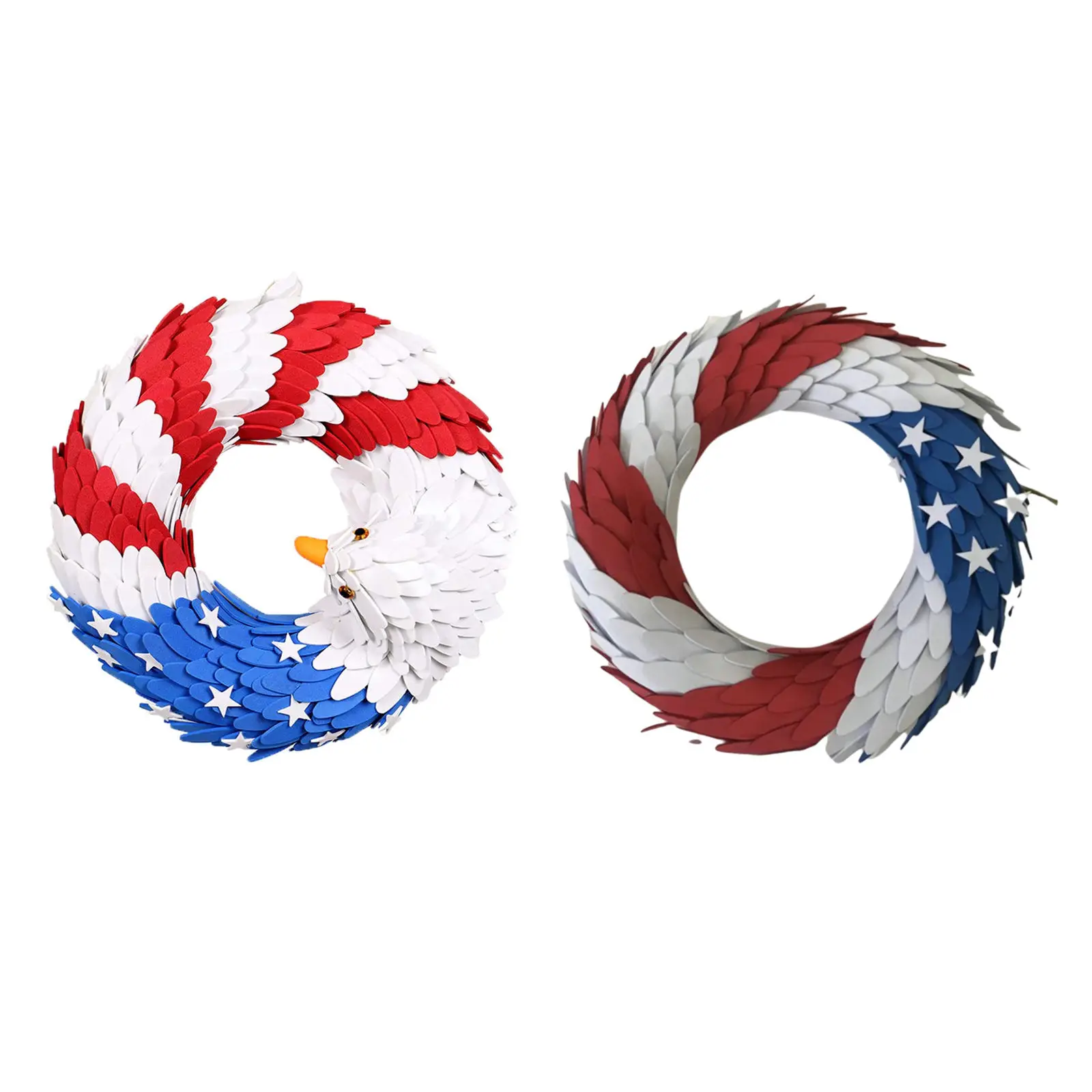 Patriotic Wreath for Door Memorial Day Garland Decor for Front Door