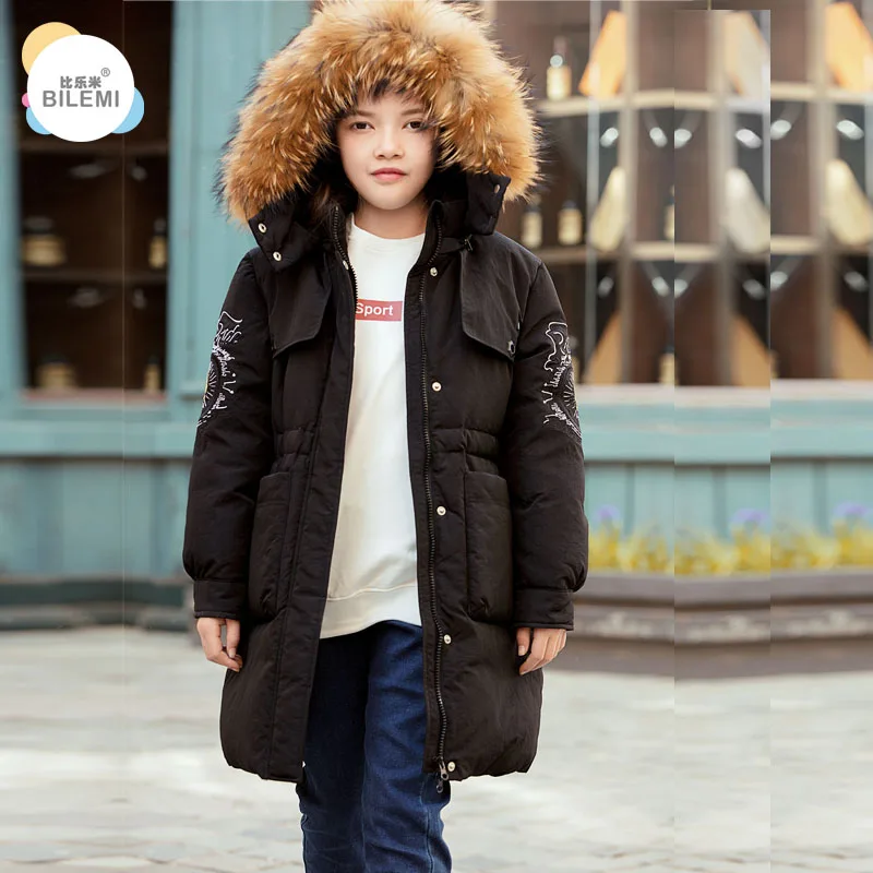 

Bilemi long padded black warm girls waterproof coat