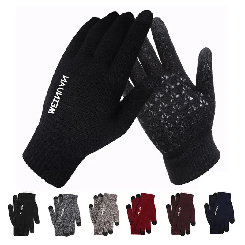 

Full Finger Knitted Gloves For Men Winter Autumn High Quality Men's Touch Screen Gloves Cycling Gloves
