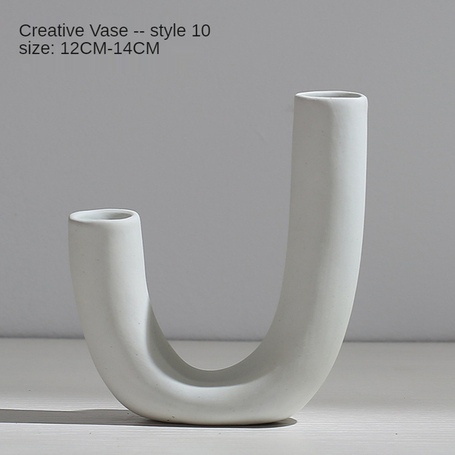 Ceramic Vase White Nordic Style Ceramic Vase Modern Minimalist Vase Vase for Home Decoration Decoracion Nordica Hogar