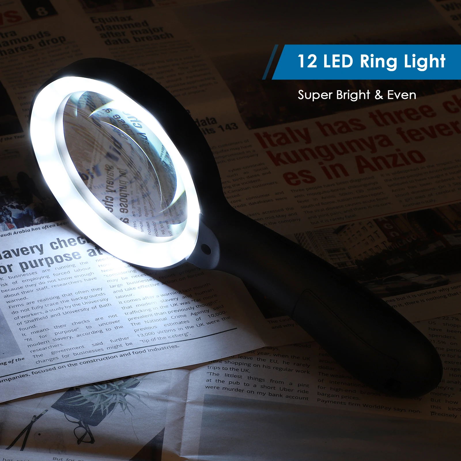 Lighted Magnifying Glass-10X Hand held Large Reading Magnifying Glasses  with 18 LED Illuminated Light for Seniors, Repair,reads - AliExpress