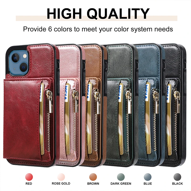 Wallet Card Slot Leather Cases For iPhone 13 12 11 Pro Mini XS Max SE 2020 XR 8 7 Plus Bracket Shockproof Purse Cover iphone 13 pro leather case