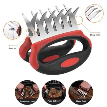 

2 Pcs Meat Claws Shredder Stainless Steel Meat Forks BBQ Bear Claws Best for Shredding, Handling, Carving Pulled Pork, Chicken,