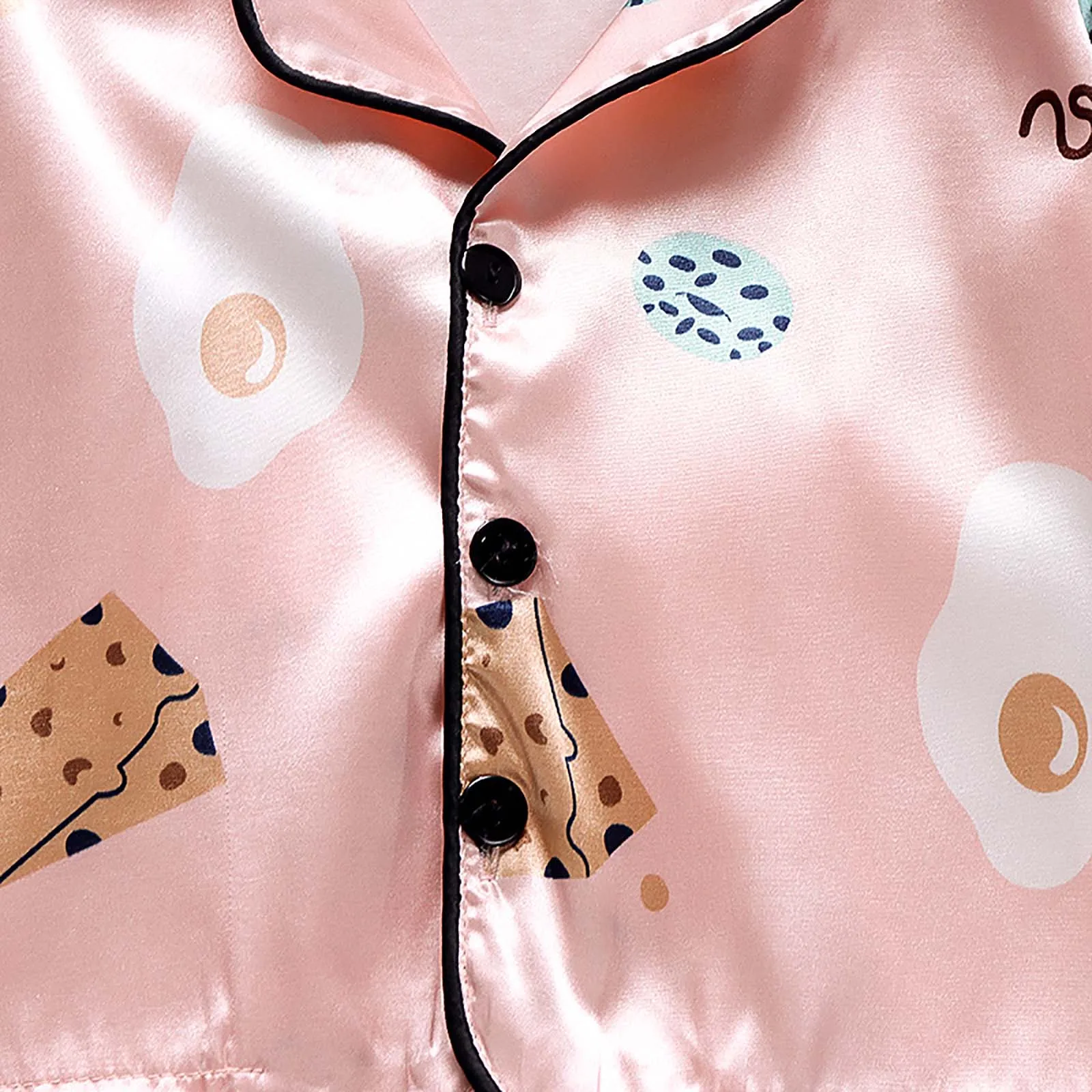 Kid Pajama Sets Silk Satin Pajamas Baby Boys Girls Clothing Sets Pyjamas Cartoon Print Short Sleeve Blouse Tops+Pants Sleepwears