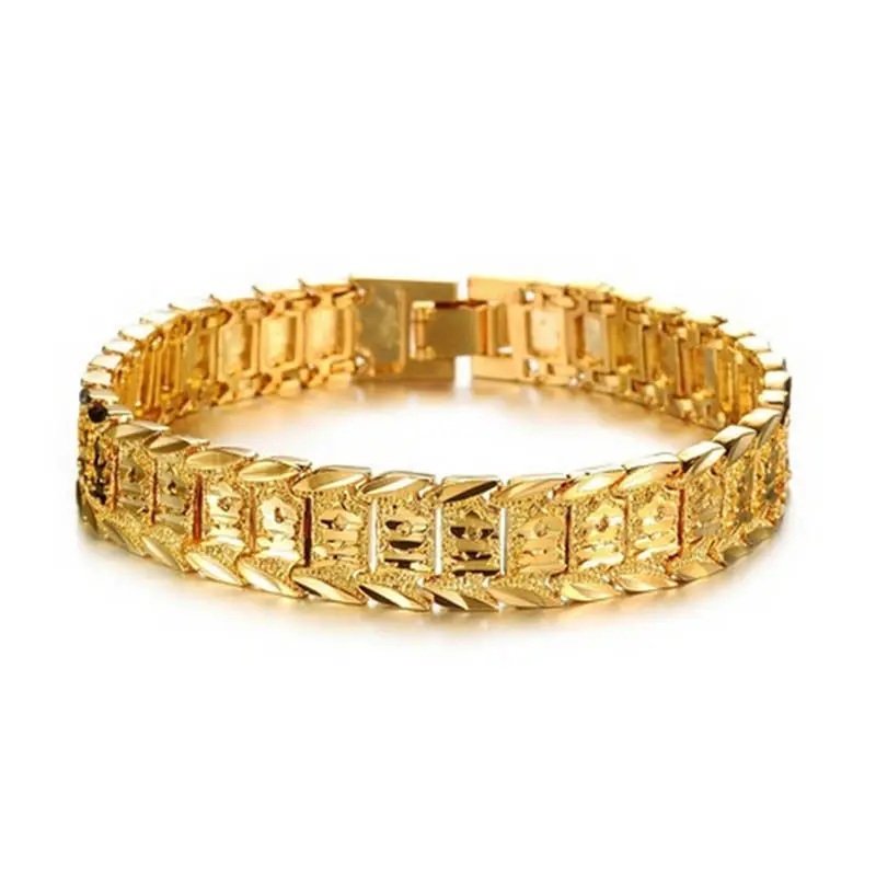 1 шт очаровательный браслет из золотого сплава для мужчин ювелирные изделия для мужчин золотой цвет круглый браслет-цепочка