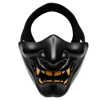 

Halloween Costume Cosplay Tooth Decay Evil Demon Kabuki Samurai Half Cover Mask Party Scary Decoration