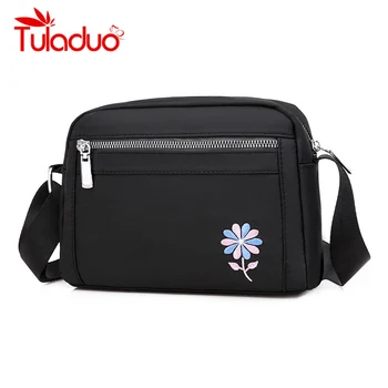 

Women Flower Print Zipper Waterproof Nylon Shoulder Bag Female Crossbody Bag Ladies Bolsa Waterproof Travel Messenger Bag
