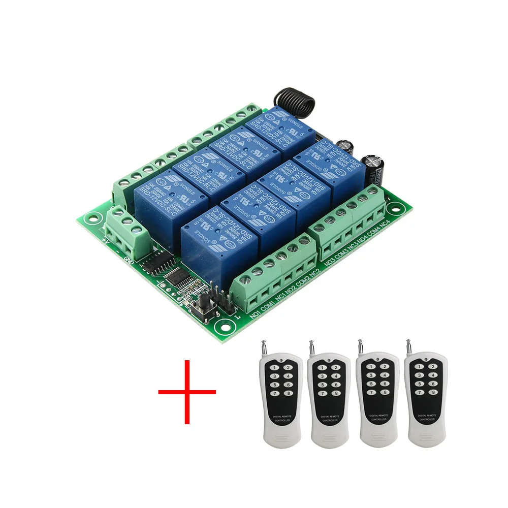 DC12V 8CH беспроводной умный дом пульт дистанционного управления Переключатель приемника релейный модуль управления ler 8 кнопок 433 МГц RF передатчик высокой мощности|Управление умным домом| | АлиЭкспресс