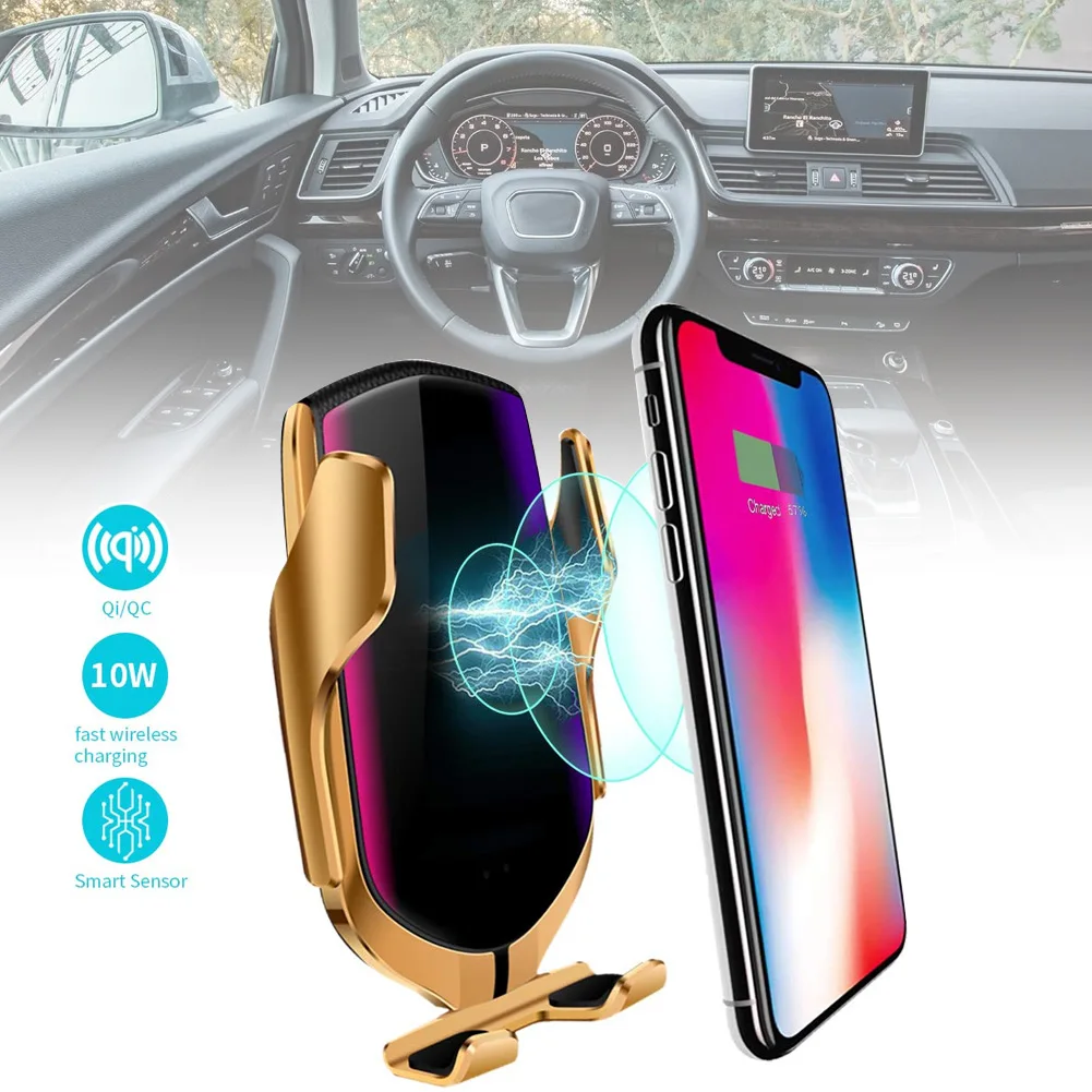 

Smart Sensor Wireless Car Charger Mount Automatic Clamping 10W Fast Charging for iPhone Samsung NK-Shopping