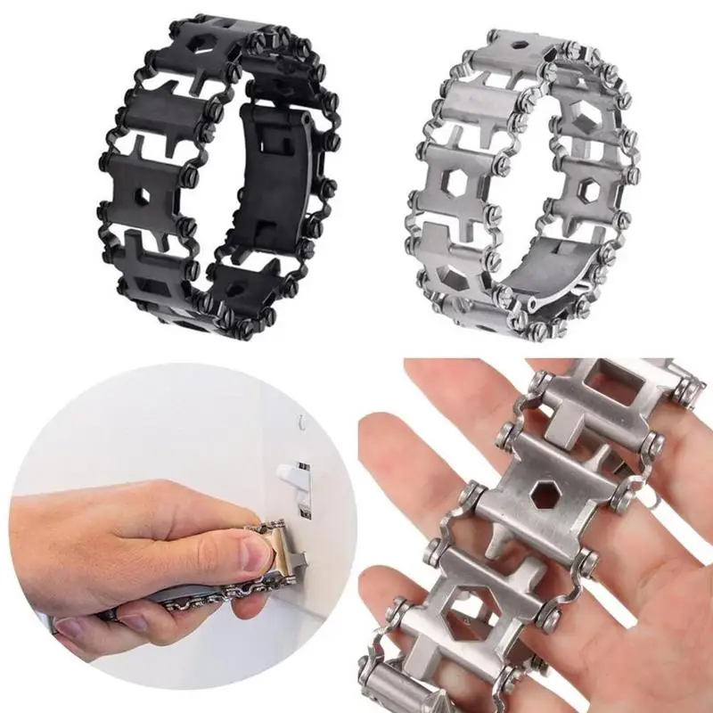 

Portable Tread 29 In 1 Multi-function Bracelet Strap Multi-function Screwdriver Outdoor Emergency Kit Wearable Survival Tool