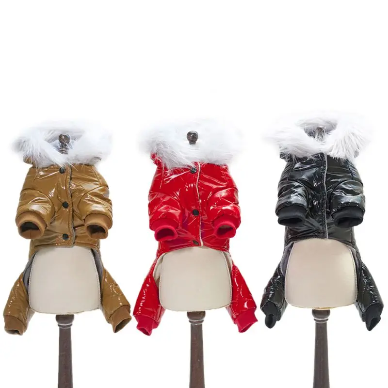 Зимняя теплая куртка-пуховик для собак, комбинезон с длинными рукавами для щенков, Классическая ветрозащитная хлопковая одежда для маленьких и средних собак