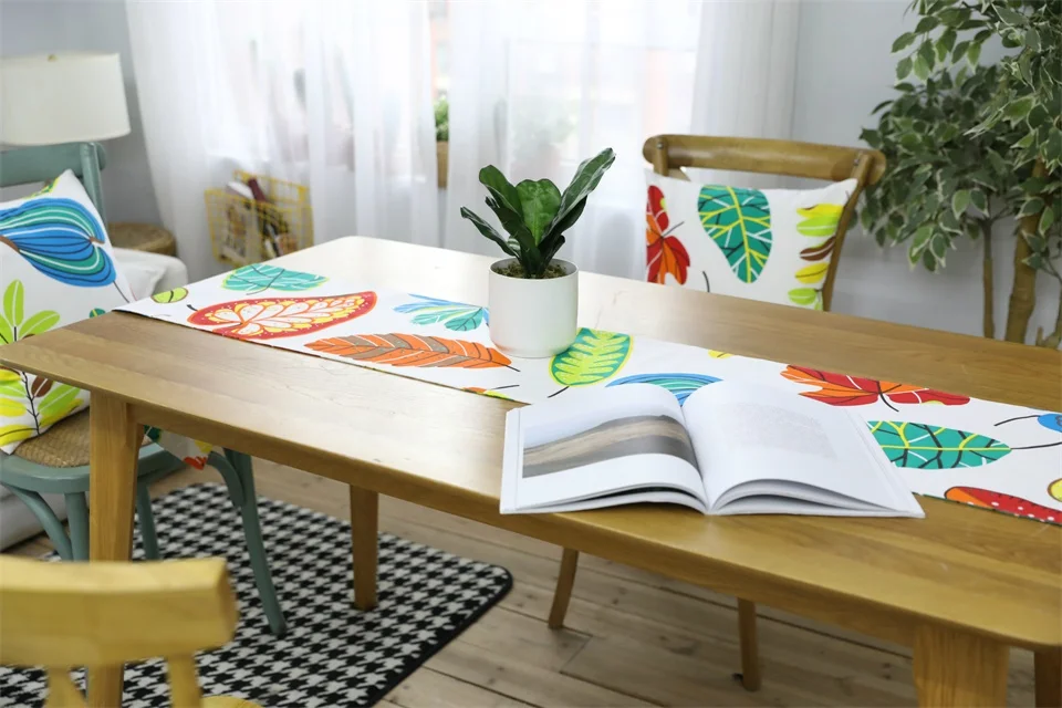 30*180/30*200cm Dining Table Runners Cotton Geometric Printed Table Flag Decoration Party Wedding Hotel Table Supplies