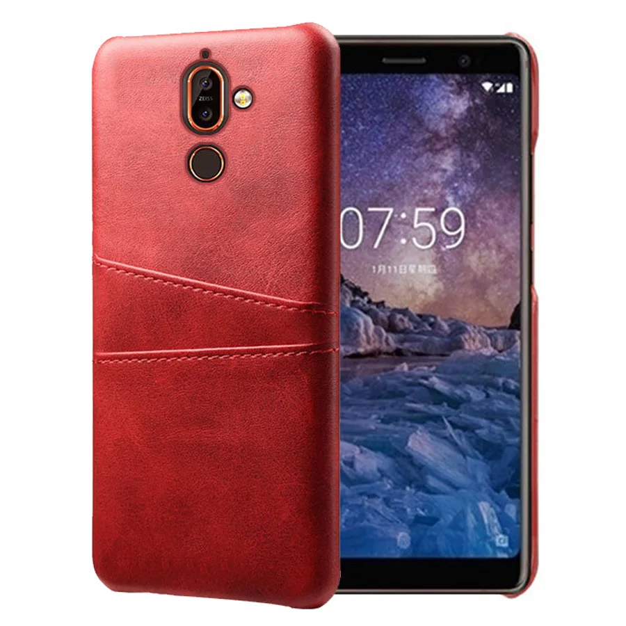 SCK кожаные держатели для телефонов для Nokia 7 Plus 7 Plus чехол тонкий гибридный жесткий чехол для телефона