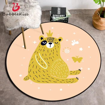 

Bubble Kiss Round Carpet Color Cartoons Rugs Modern Home Carpets For Living Room Children's Room Mat Bedroom Decor Non-slip Rug