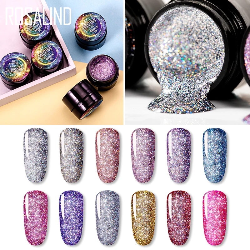 ROSALIND гель лак для ногтей неоновые цвета Гибридный Платиновый 5 мл набор маникюра