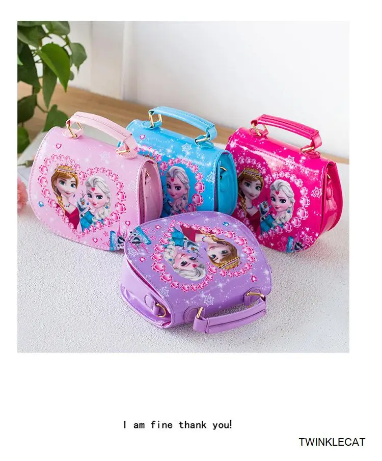 Сумка-мессенджер для девочек от 3 до 7 лет, детские сумки через плечо, плюшевый рюкзак, сумки для девочек, милые Мультяшные сумки с изображением принцесс Эльзы и Анны