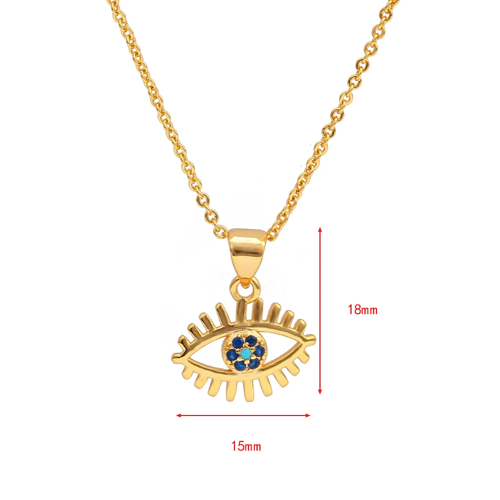 EVIL EYE полые подвеска с микрозакрепкой ожерелье золотой цвет цепь Синий Циркон турецкий глаз ожерелье ювелирные изделия для женщин EY6552